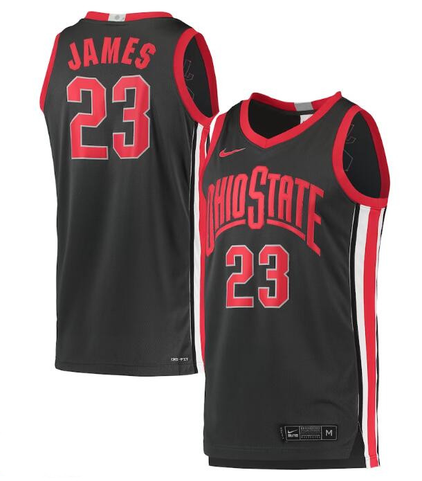 Men's Ohio State Buckeyes #23 LeBron James Charcoal Limited Stitched Basketball Jersey Men's Ohio State Buckeyes #23 LeBron James Charcoal Limited Stitched Basketball Jersey